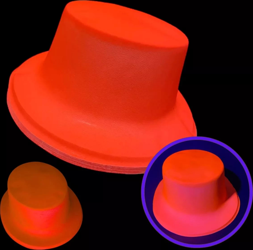 Neon Partisi Turuncu Renk Plastik Fötr Şapka