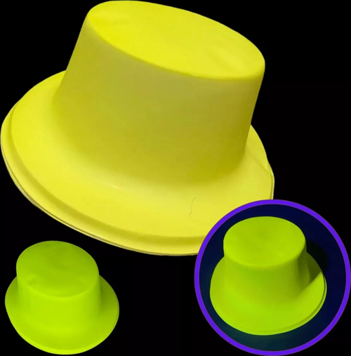 Neon Partisi Sarı Renk Plastik Fötr Şapka