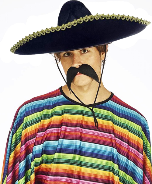 Sombrero Meksika Şapkası Mariachi Altın Şeritli Yetişkin Boy