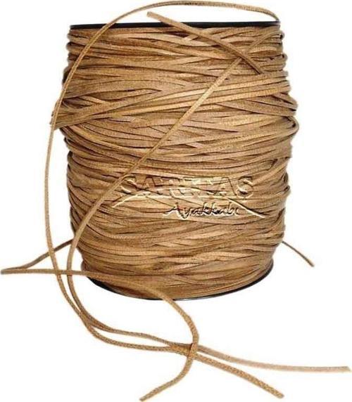 Deri İp Sırım Yassı 2mm Naturel 1mt (Leathercraft, Deri Hobi)