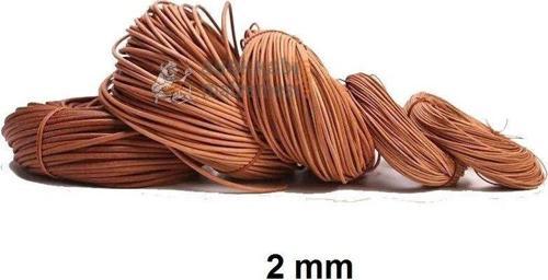 Deri İp Sırım Yuvarlak 2 mm Naturel 1mt (Leathercraft, Deri Hobi)
