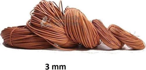 Deri Sırım İp Yuvarlak 3 mm Naturel 1mt (Leathercraft, Deri Hobi)