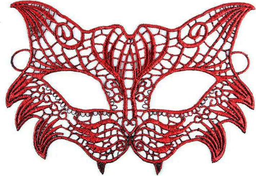 Kırmızı Dantel Masquerade Maskesi 8 No