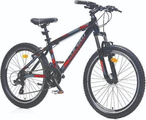 VIA 1.3 ERKEK DAĞ BİSİKLETİ 304H V 24 JANT 21 VİTES SİYAH KIRMIZI GRİ