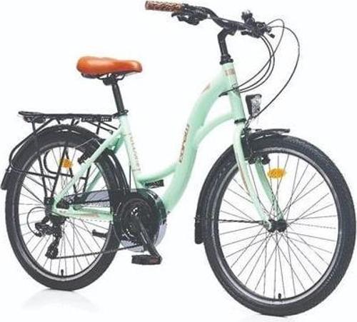 GLOWIE KADIN ŞEHİR BİSİKLETİ 510H V 28 JANT 21 VİTES MİNT YEŞİL KAHVE