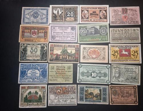 399636802601856cc3 Almanya 20'Li Notgeld lot Ehalet Acil Durum Paraları