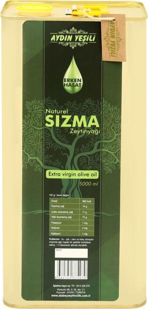Yeni Sezon Erken Hasat Naturel Sızma Zeytinyağı 5Lt ( Teneke )