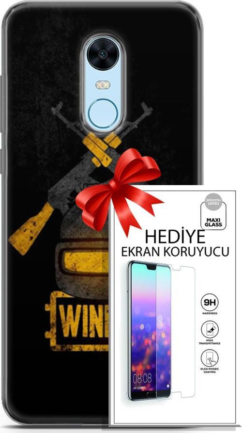 Xiaomi Redmi 5 Plus Kılıf Orijinal Seri Pubg 15 Winner Kalın Silikon + Ekran Koruyucu