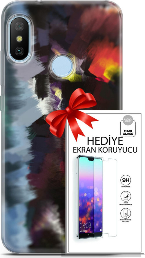 Xiaomi Mi A2 Lite Kılıf Orijinal Seri Nature 19 Çok Renkli Tam Koruma Kılıf + Ekran Koruyucu