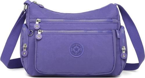 Krinkıl Kumaş Kadın Postacı Çantası Smart Bags 1115 Mor