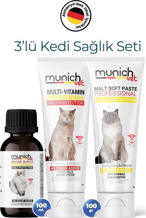 3'Lü Kedi Seti - Tüy Damlası Malt Pasta Multi Vitamin Pasta