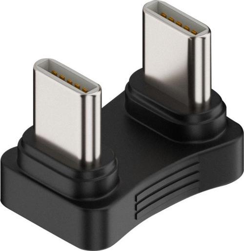 Type-C to Type-C 180° Dirsek Adaptör | 65W Hızlı Şarj & 480Mbps Veri Aktarımı | Erkek - Erkek Uçlu