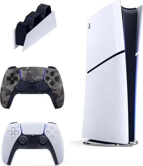 Playstation 5 Slim Digital İthalatçı Garantili + 2. Kamuflaj Dualsense + Şarj İstasyonu