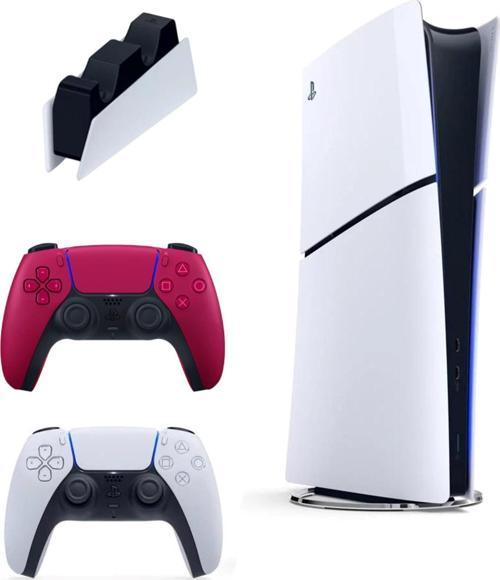 Playstation 5 Slim Digital İthalatçı Garantili + 2. Kırmızı Dualsense + Şarj İstasyonu
