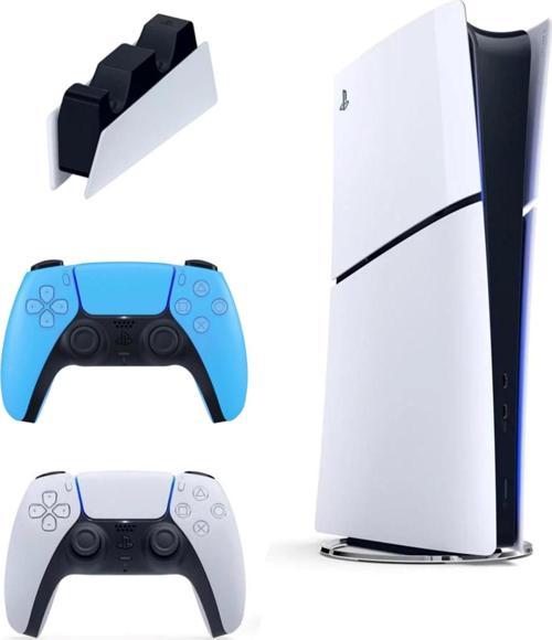 Playstation 5 Slim Digital İthalatçı Garantili + 2. Mavi  Dualsense + Şarj İstasyonu