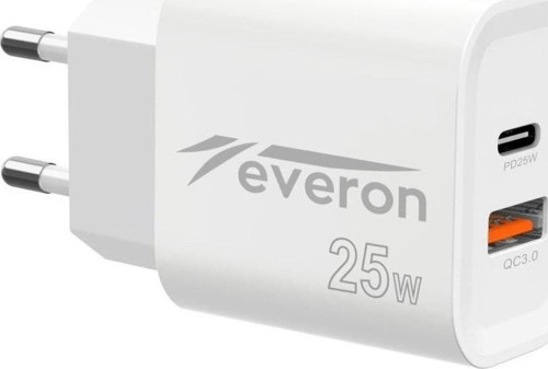 25 W Huawei Mate 9 İle Uyumlu Hızlı Şarj Adaptörü – PD + Standart Usb Çıkışlı EVR-023