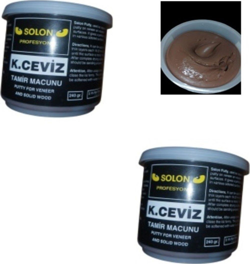 2 Adet Çok Amaçlı Ahşap Parke Masa Sehpa Çizik Çok Amaçlı Tamir Dolgu Macunu Koyu Ceviz 240 Gr