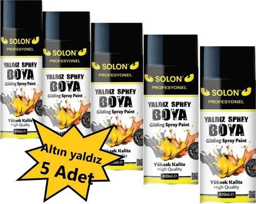 5 Adet Altın Yaldız Sprey Boya 400 Ml.