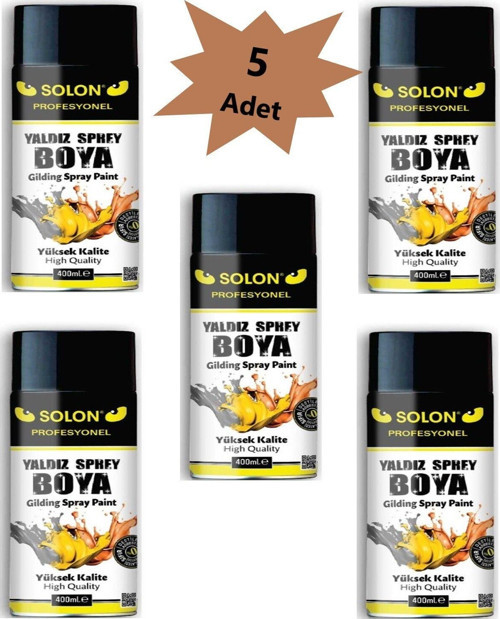 5 Adet Bakır Yaldız Sprey Boya 400 Ml