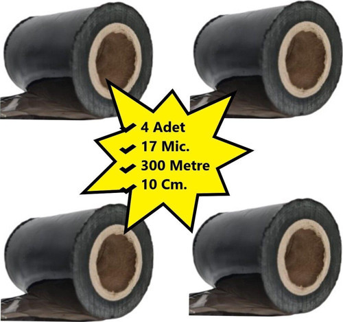 Dilimli Siyah Palet Streç 10 Cm 17 Mic. 400Gr / 300Mt. Siyah 4 Adet