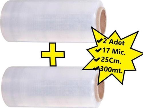 Palet Dilimli Streç 25 Cm 17 Mic.  1000Gr / 300Mt. Şeffaf 2 Adet