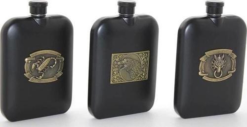 Paslanmaz Çelik Kabartmalı Tekli 6 Oz Matara Alk2666