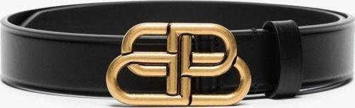 Siyah Logo Tokalı Kadın Deri Kemer