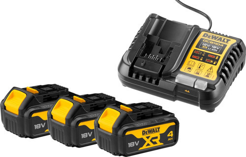 4,0 Ah Şarj Seti DCB1104 18V Lı-Ion Akü Şarj Cihazı+DCB182-XJ 18 Volt / 4,0 Ah Li-Ion 3 Adet Akü