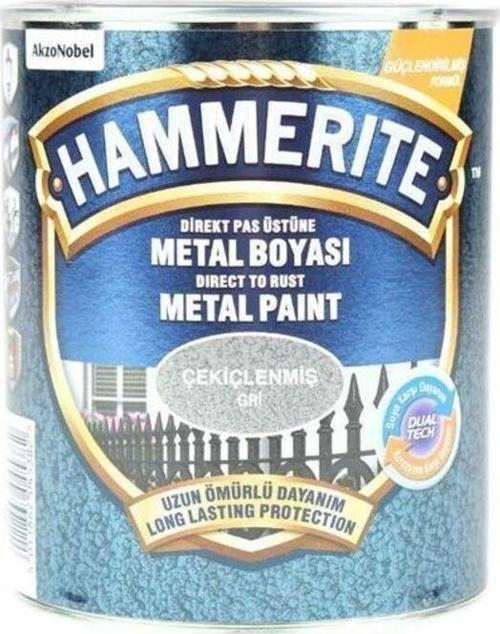 Hammerite Pas Üstü Metal Boyası Çekiçlenmiş Gri 0,75Lt