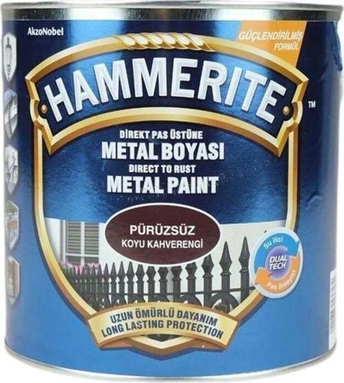 Hammerite Pas Üstü Metal Boyası Düz Koyu Kahverengi 0,75Lt