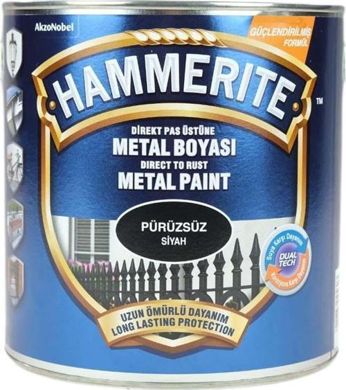 Hammerite Pas Üstü Metal Boyası Düz Siyah 2,5Lt