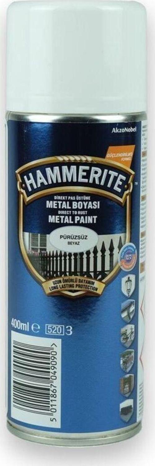 Hammerite Pas Üstü Metal Boyası Sprey Düz Beyaz 400 Ml