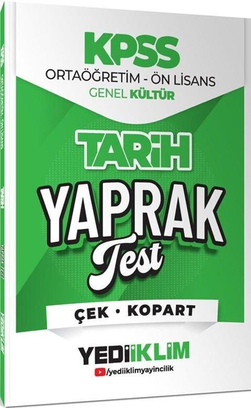 2026 KPSS Ortaöğretim Önlisans Tarih Çek Kopart Yaprak Test Yediiklim Yayınları
