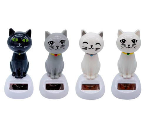 Büro Ev Dekor için Solar Güneş Enerjili Sallanan Kedi Figürü