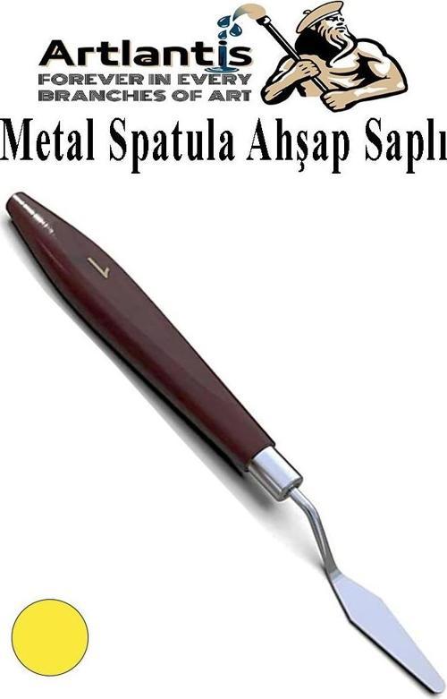 Metal Spatula 1 Adet Boyama Bıçağı Spatülü Palet Bıçağı Paslanmaz Çelik Boya Karıştırma Kazıyıcı Ahşap Saplı 1 Adet