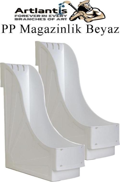 Plastik Magazinlik Beyaz 2 Adet Plastik Kutu Klasörü Magazinlik A4 Dosya ve Masa Düzenleyici Sınıf Ev Ofis