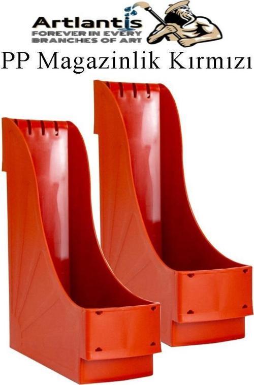 Plastik Magazinlik Kırmızı 2 Adet Plastik Kutu Klasörü Magazinlik A4 Dosya ve Masa Düzenleyici Sınıf Ev Ofis