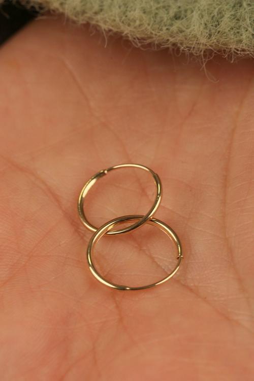 14 Ayar 1 Cm Halka Altın Küpe