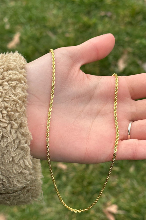 14 Ayar 3Mm Halat Altın Kolye