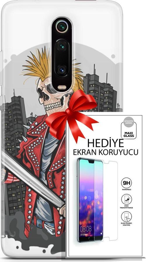 Xiaomi Mi 9T Kılıf Orijinal Seri Punky 08 Punk Serseri Baskılı Kılıf + Ekran Koruyucu