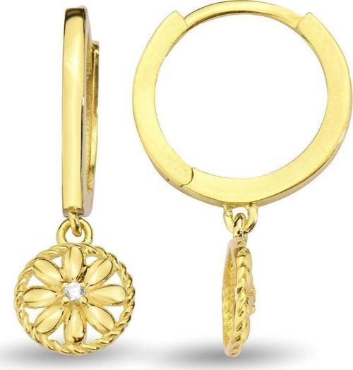 Halka Güneş Altın Küpe