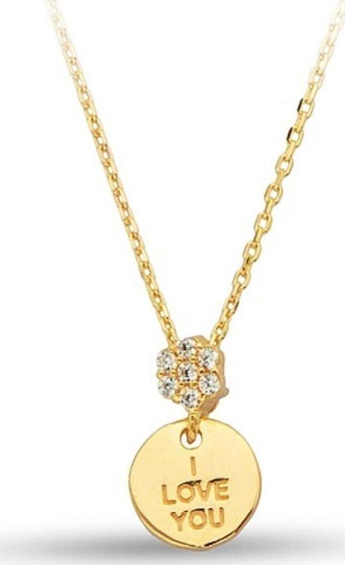14 Ayar Minimal I Love You Kolye