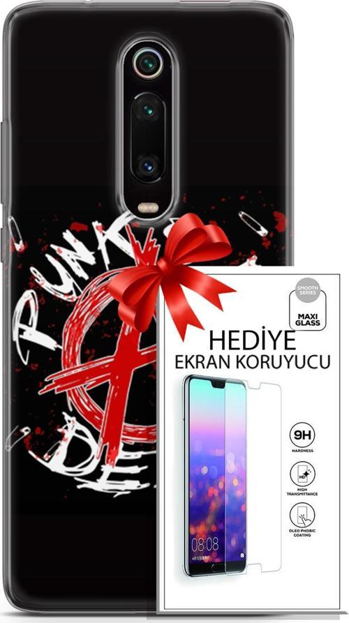 Xiaomi Mi 9T Kılıf Orijinal Seri Punky 15 Punk'S Not Dead Kalın Silikon + Ekran Koruyucu