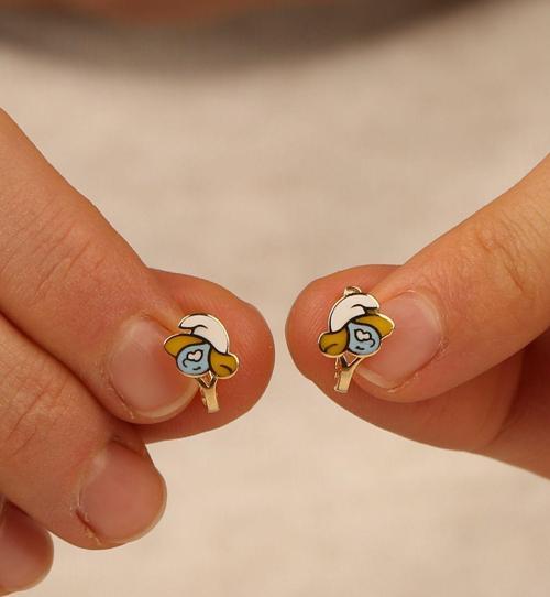 Şirinler Çocuk Altın Küpe