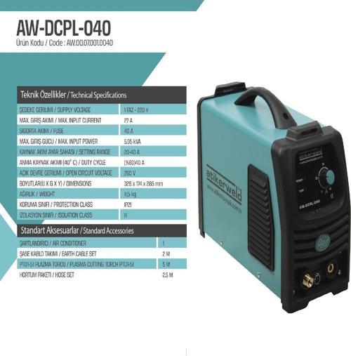 AW-DCPL-040  PLAZMA KAYNAK MAKİNESİ