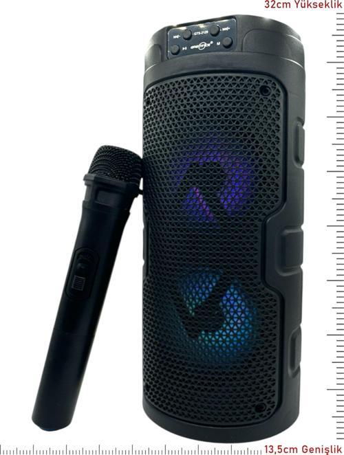 Karaoke Kablosuz Mikrofonlu Bluetooth Hoparlör Led Işıklı Taşınabilir Kablosuz Speaker