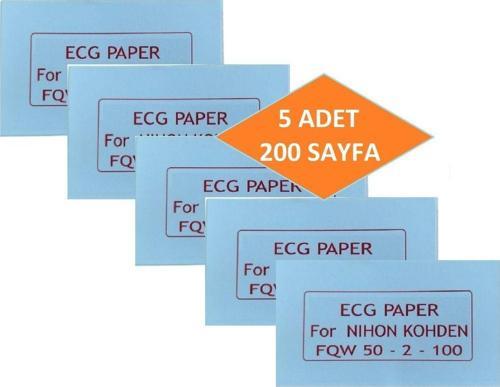 ECG Kağıdı Nihon Kohden FQW 50-2-100 Z Katlamalı 5 Adet 200 Sayfa