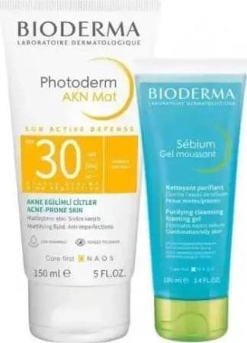 Photoderm AKN Mat Spf 30 150ml + Bioderma Sebium Foaming Gel 100ml | Yağlı ve Akneli Ciltler