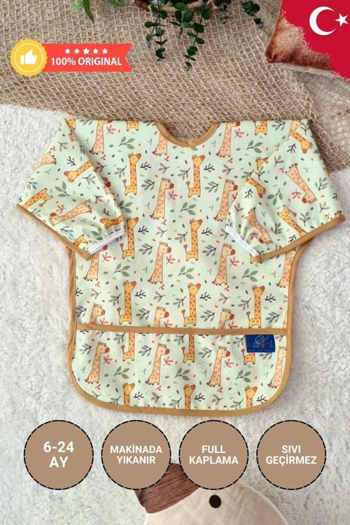 Colour Ve Forest Desenli 2'Li Paket Sıvı Geçirmez Unisex Aktivite Ve Mama Önlüğü 6-24 Ay