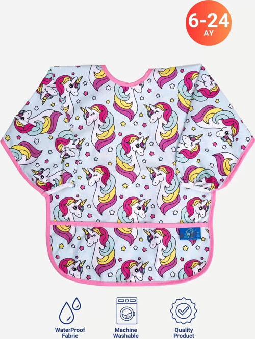 Unicorn Desenli Sıvı Gecirmez Aktivite -Mama Önlüğü